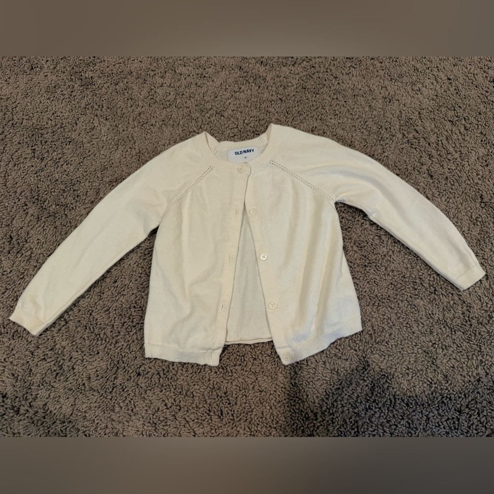 Old Navy Cream Girls' Button Cardigan Jacket
